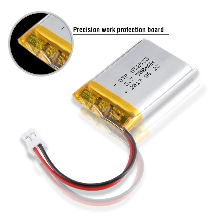 BIS KC Certified 652533 Pouch Cell 3.7V 500mAh Lipo Battery Rechargeable Li ion Smart Watch Battery 3.7V 500mAh Battery