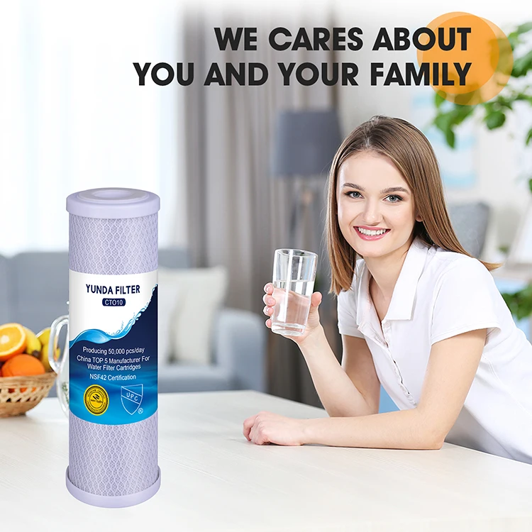 Activated Carbon Block Water Filter Cartridge Food Grade Sintered Carbon