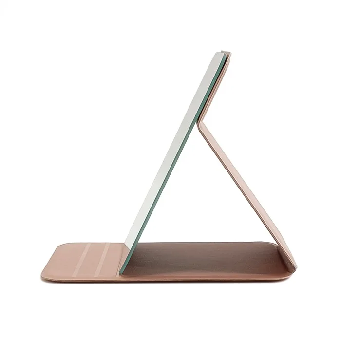 Luma New arrival PU Leather Stand Up Desktop Folding Makeup Mirror Table Mirror Travel gift Cosmetic Mirror