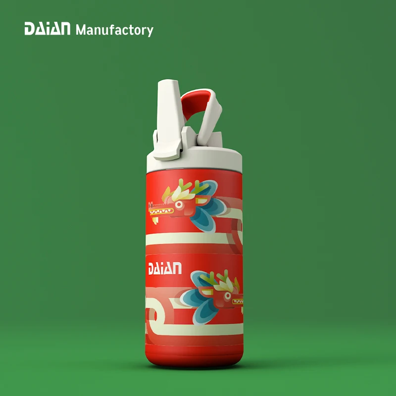 Amazon Best Selling Portable Customized Logo Stainless Steel Kids Drinking Insulated Water Bottle with Straw Lid
