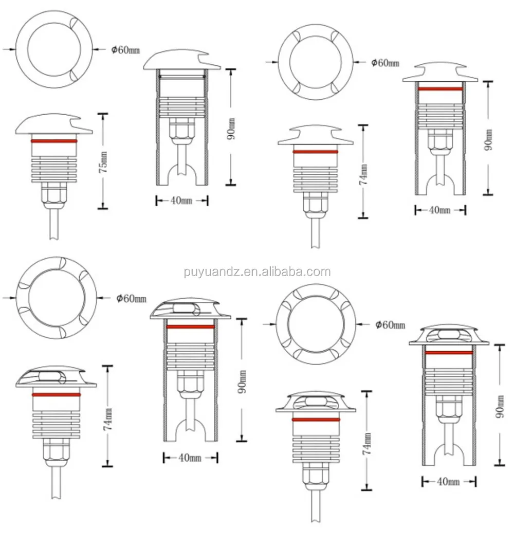 three-hole luminescence Small Wholesale Customization Outdoor Recessed Lighting Underground Lamp Inground Light for Ground Garde