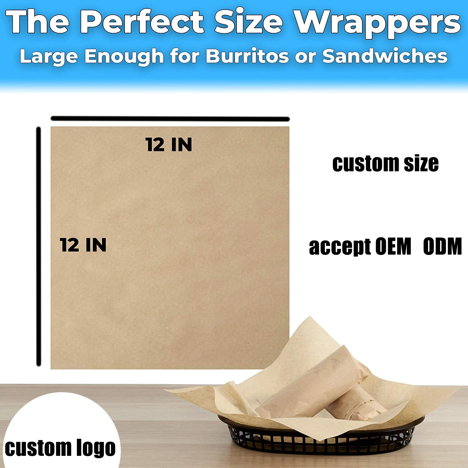 Eco Friendly Picnic Festival Fair Bbq Tray Liner Kraft Butcher Grease Proof Deli Wrap Paper Sheets Meat Wrapping Paper