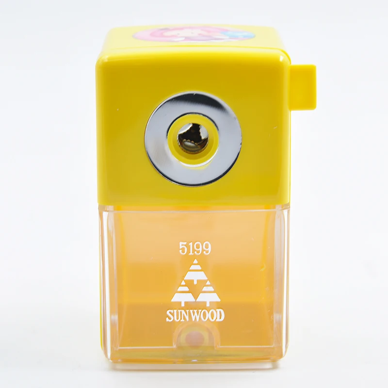 SUNWOOD Manual Pencil Sharpener Machine Plastic for Classroom Kids School Office and Teacher Supplies 5199 Yellow