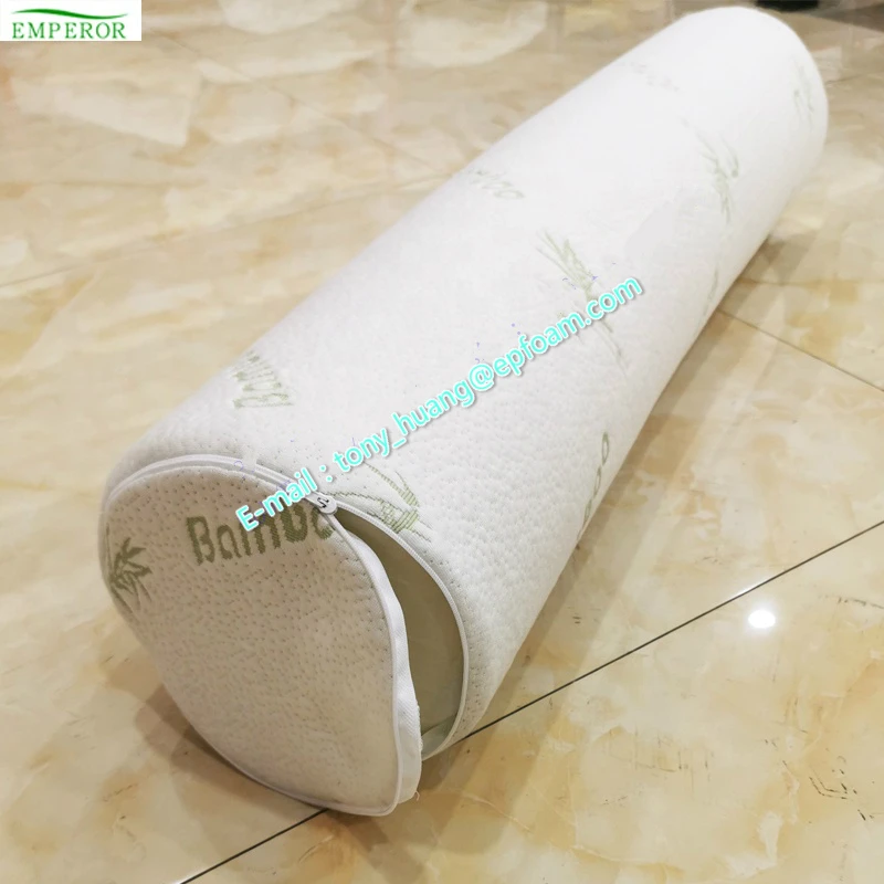 2020 Hot selling Yoga Memory Foam Bamboo Round Roll Body Bolster Pillow
