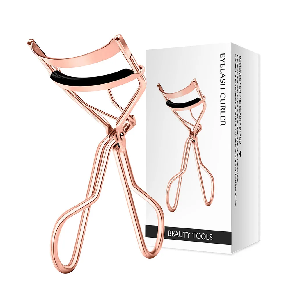 China supplier rose gold stainless steel private label eye curler eyelash curler with silicone pad