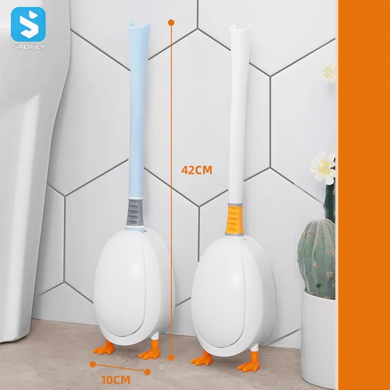 creativity  duckling new deign silicone toilet brush and holder bathroom toilet brush