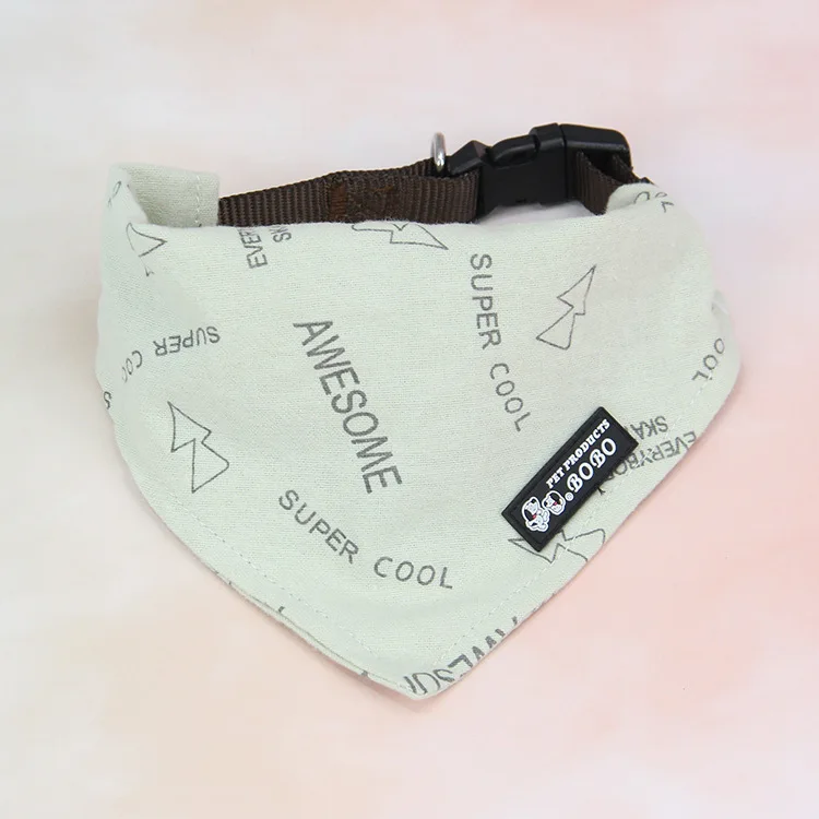 Kingtale Personalized Dog Bandana Handmade Custom Dog Scarf Cotton Breathable Puppy Kerchief RIBBONS Modern Led Pet Collars