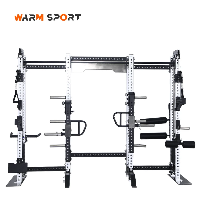 Manufacturers Commercial All-In-One Multi Function Smith Machine Station Cable Crossover Squat Rack With Adjustable Arms
