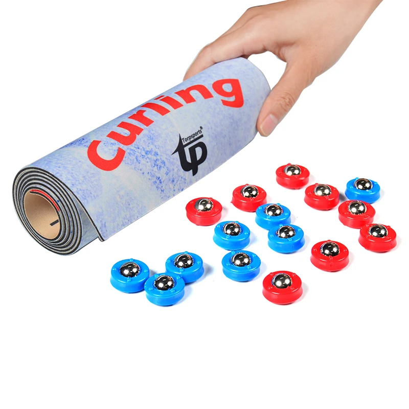 2 in 1 Table Top Shuffleboard and Curling Games with 8 Rollers-Great for Everywhere Fun,Easy and Quick to Set-Up TSP-1808