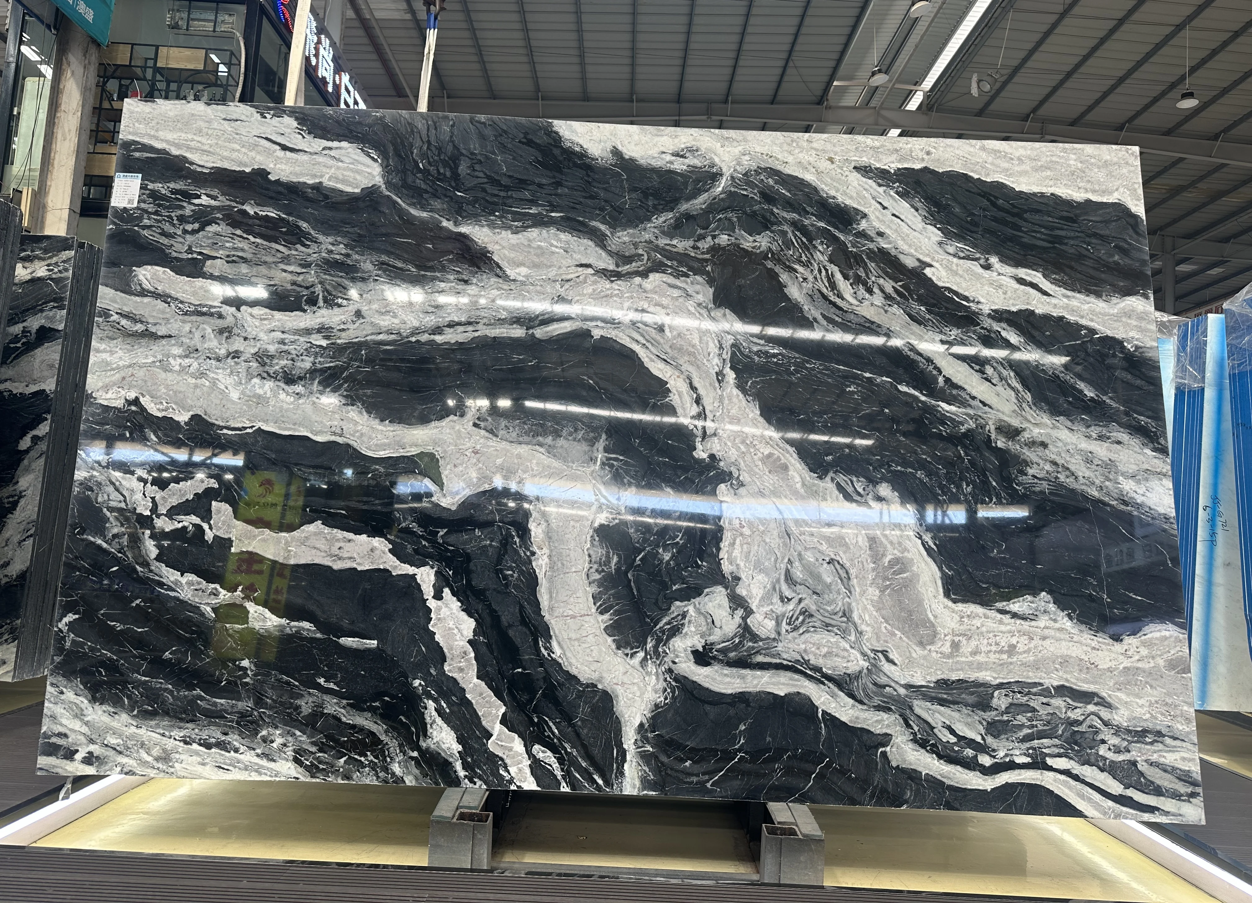 Polished Fantasy Black Marble Fusion White Veins Natural Stone Slabs for Kitchen Table Top Marble Wall Floor