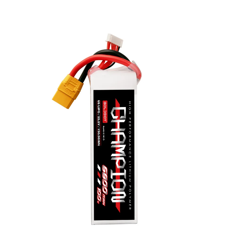 CHAMPION Factory Price OEM/ODM 6800mAh 100C 6S 22.2V Rechargeable Lithium Battery Pack  with Mini Odamiya Connector for airsoft