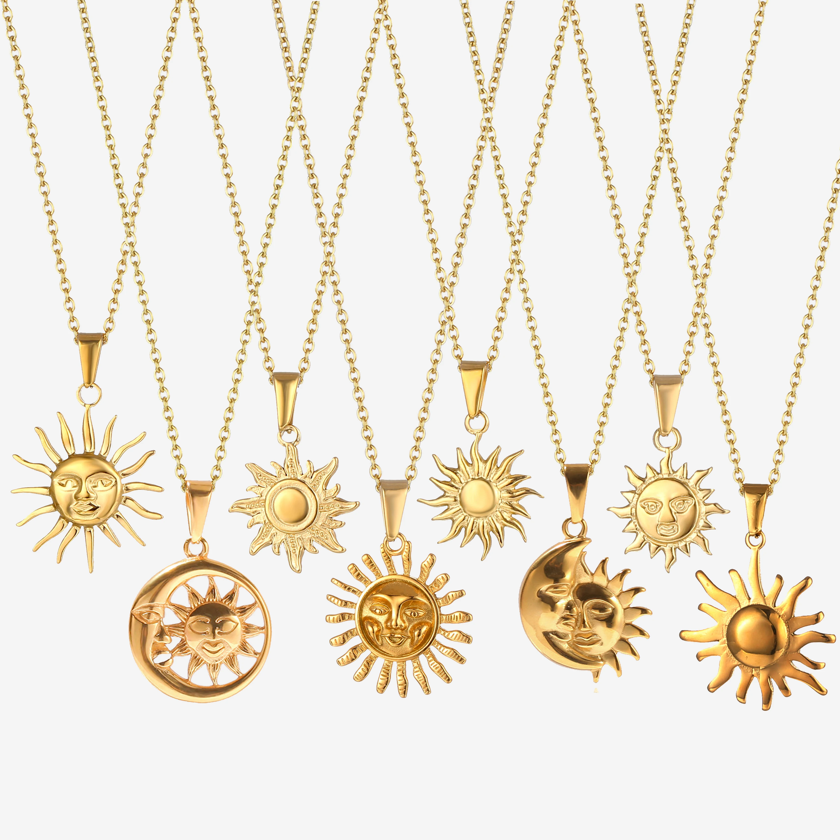 Chunky 18k Gold Silver Plated Stainless Steel Waterproof Jewelry Beach Seashell Starfish Conch Pendant Necklace For Women Men