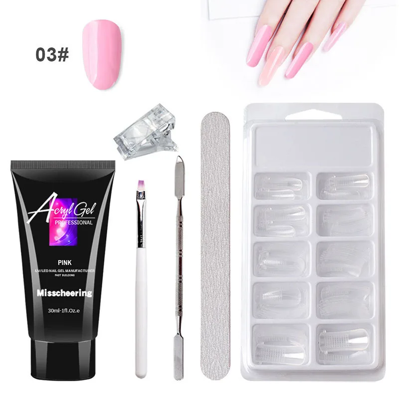 Neiss Clear Acrylic Nail Poly gel Custom Colors Uv Vegan Nail Extension Gels 30Ml Milky White Poly Gel Polygeling