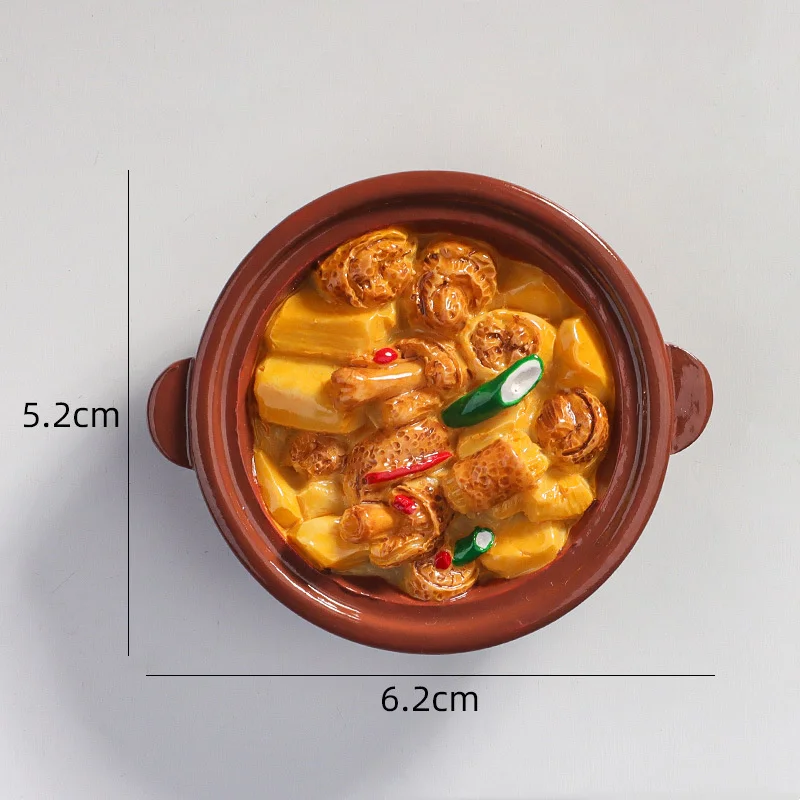 Simulation creative special food Chinese food play refrigerator sticker snacks food finished 3D three-dimensional resin magnetic