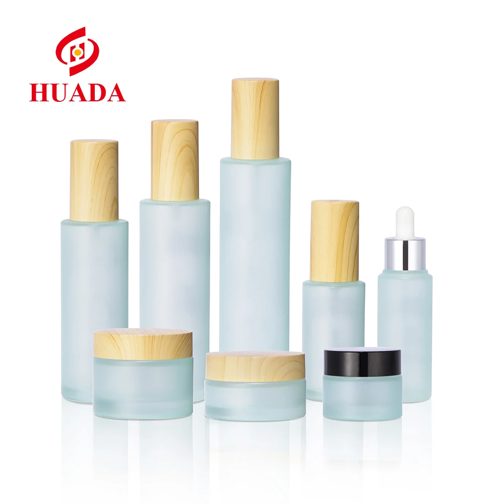 bamboo sets Wholesale hot sale customized cosmetic essence cylindrical dropper bottle