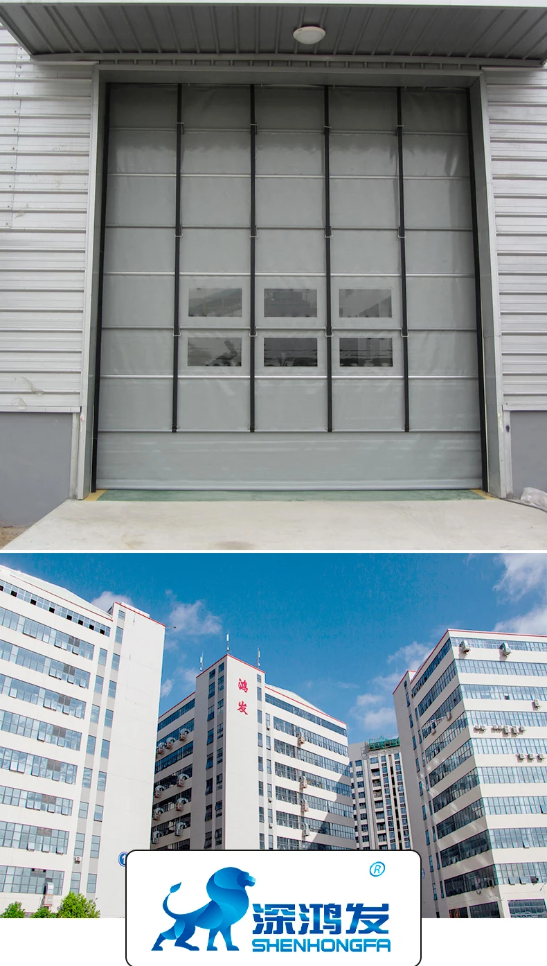 Hot Sale Automatic High Speed Pvc Stacking Doors/Folding Type Pvc Fabric Fast Rolling Rapid Roller Shutter Door