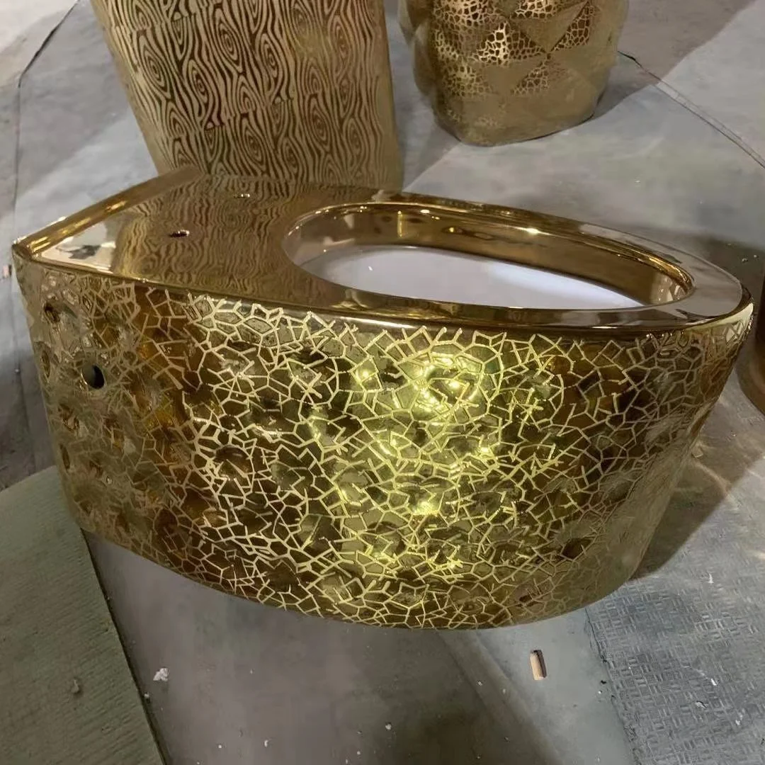 High Quality of Wc Wall Hung Wc Toilets Toilet for Bathroom Rose Gold Modern Seat Cover White Ceramic Round Wall Mounted toilet