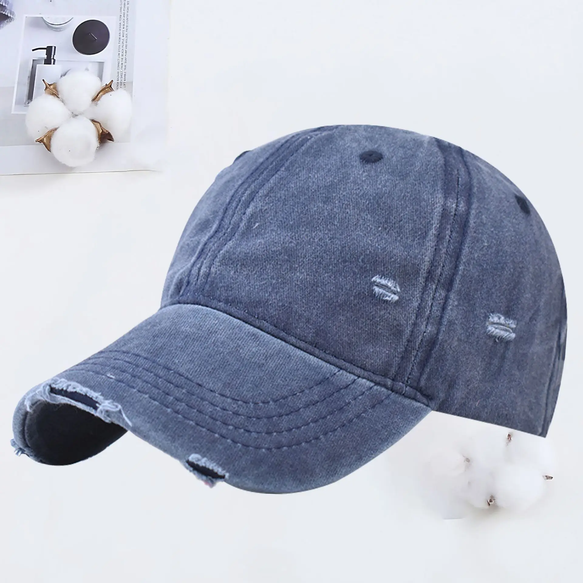 Custom Logo Vintage Washed Distressed Soft Cotton Dad Hat Adjustable Unisex Headwear Baseball Caps