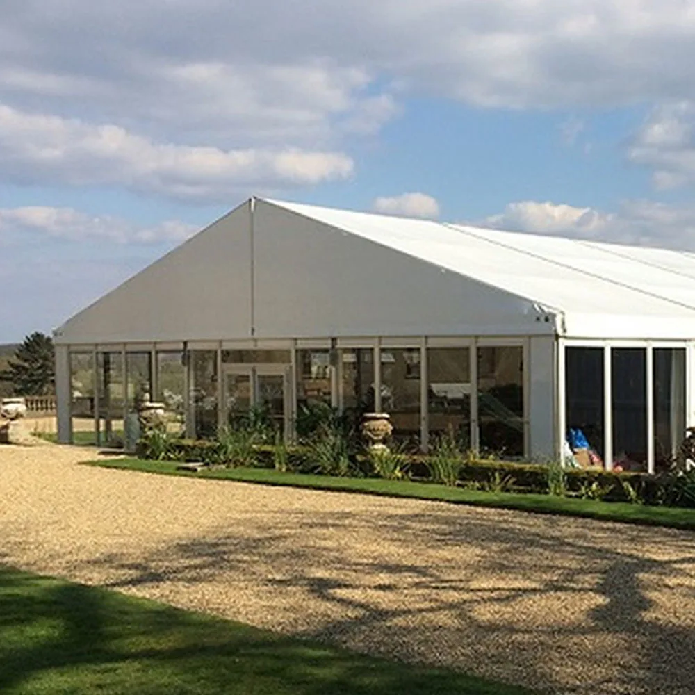500 people aluminum permanent transparent glass marquee wedding party tent