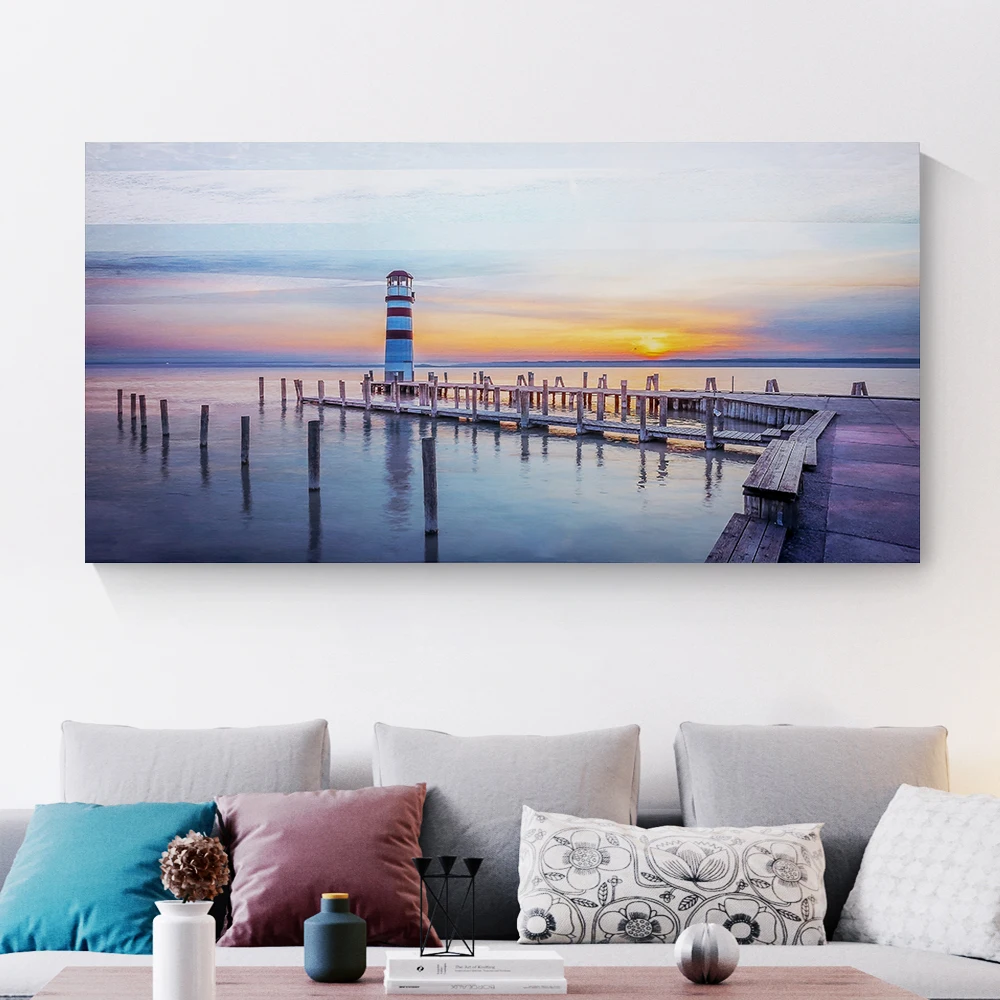 Wholesale live room seascape wall art paintings canvas art home decorative