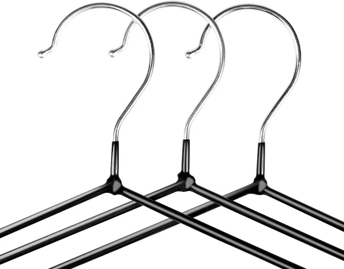 Wholesale Cheap Black Rubberized Metal Hanger for Laundry