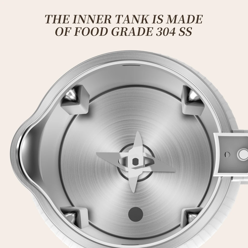 Easy to Operate Soy Milk Making Multi-functional Automata 6 Blades, Homemade, Plant-based, Oatmeal, Stainless Steel
