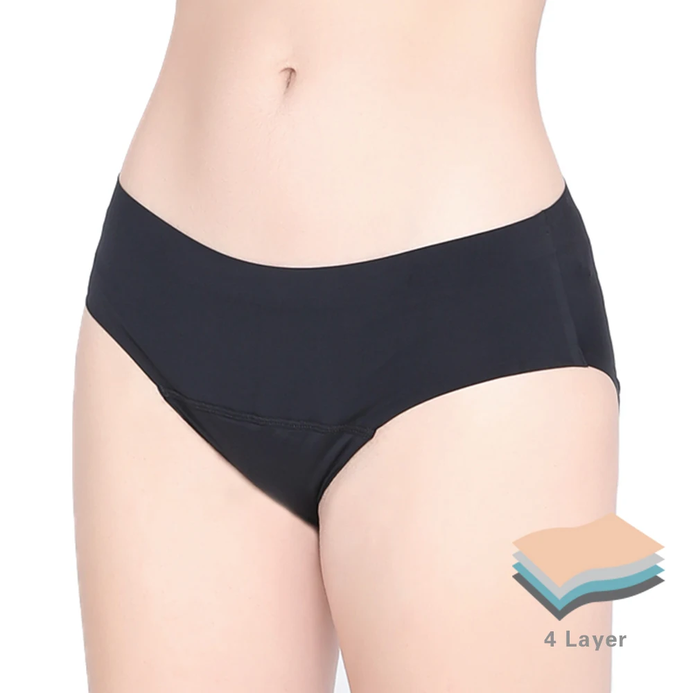LEVEL 008 Women Menstrual Underwear Bamboo Organic Cotton Reusable Leak Proof Full Protection 4 Layers Absorbent Period Panties