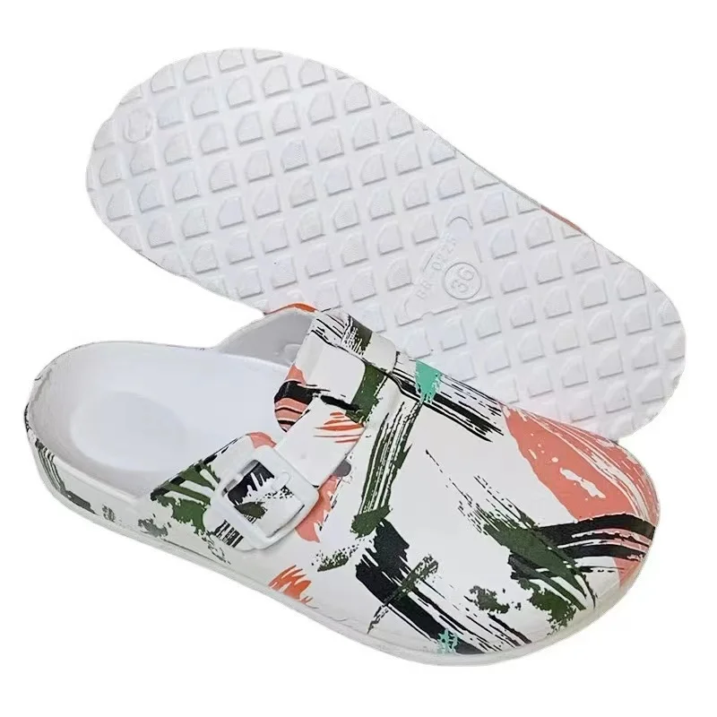 2022 Printing Pattern Comfortable Working Light Tie Dye Colorful Casual Sandal Medical EVA Nurse Shoes