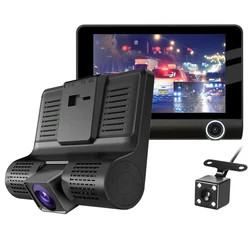 Best High Quality 4 inch 3 Lens Car DVR Triple Lens Car Camera HD 1080P Dash Cam 170 Degree Wide Angle Car Black Box