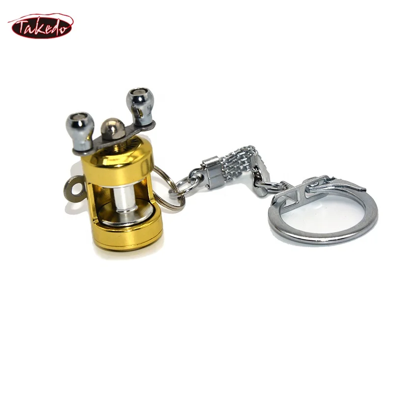 TAKEDO ST02 HOT SEAL FULL Metal MINI Fishing Reel Keychain Car Keychain For Car Accessories  Fishing Reel Shape Keychain