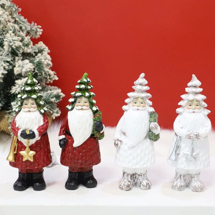 Wholesale resin crafts Christmas Ornament table Decoration Christmas Santa Claus Figurines for home Xmas party Christmas Gifts