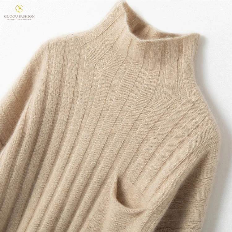 High Quality 100% Cashmere Turtleneck Women Sweater Mookneck Cashmere Sweater Women Pants Two Piece Set