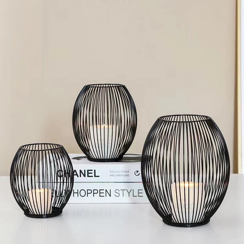 Elegant Wire Craft Retro Candlestick Decorating Candle Holders Lanterns Sample Metal Candle Holders For Wedding Home