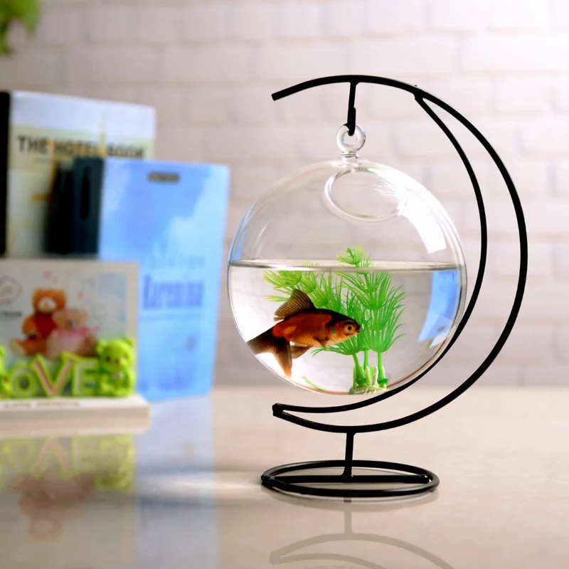 Transparent glass bottles fish tank hanging hydroponic glassware decorative vase for home decor