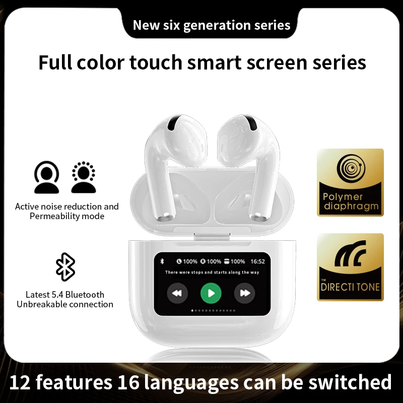 New Design a12 pro earbuds  Lcd Touch Screen Display Headset Auriculares Inalambricos Tws Earbuds Waterproof Earphone