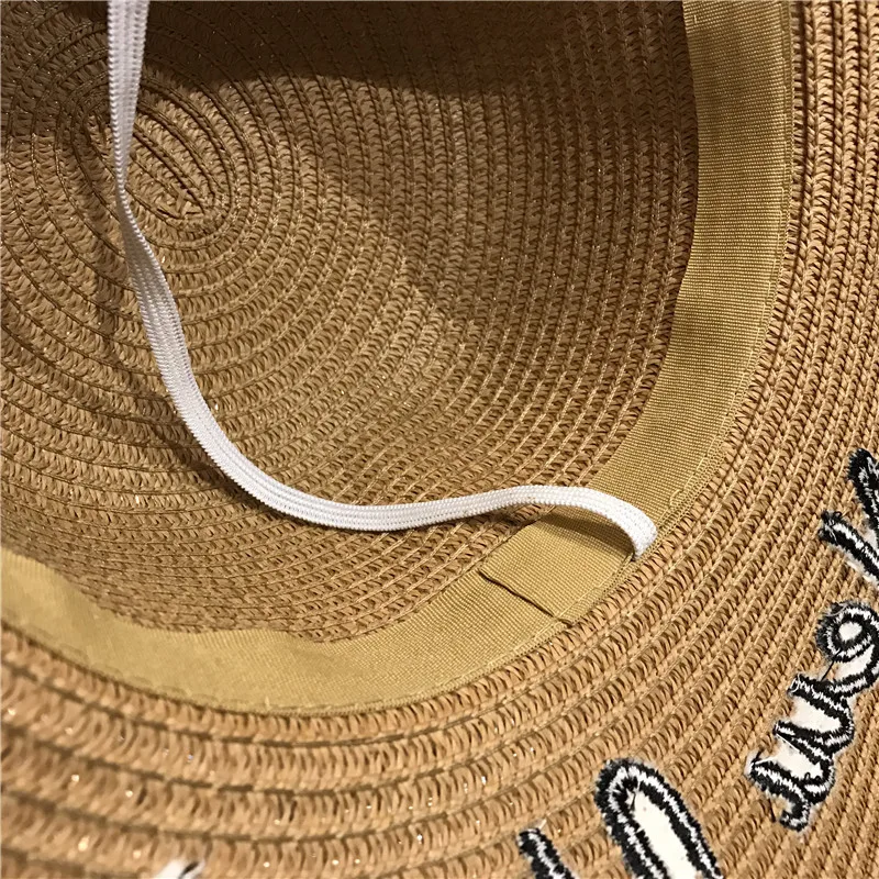 ALLCH RTS Женская Солнцезащитная соломенная фетровая шляпа, складная соломенная шляпа со скиммером и вышивкой