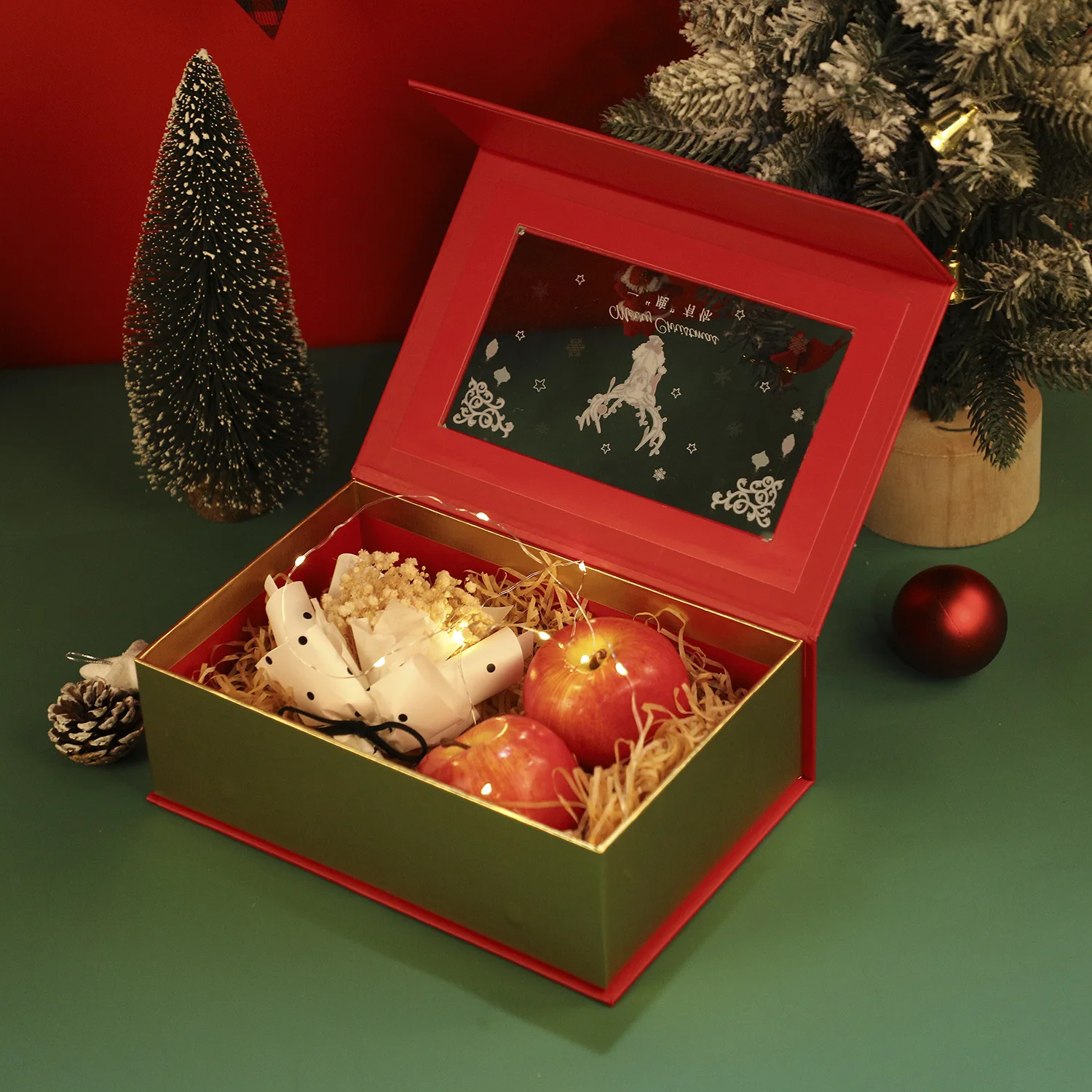 Customized printed logo unique luxury foldable Christmas wig muffin cake chocolate cookie packaging magnetic gift paper boxes