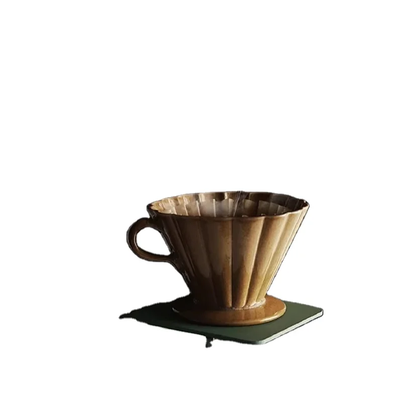 Wholesale  Universal corrugated Pour OV Shape  Coffee Filter Paper White/Brown Color Customized Packed Coffee Filter Paper