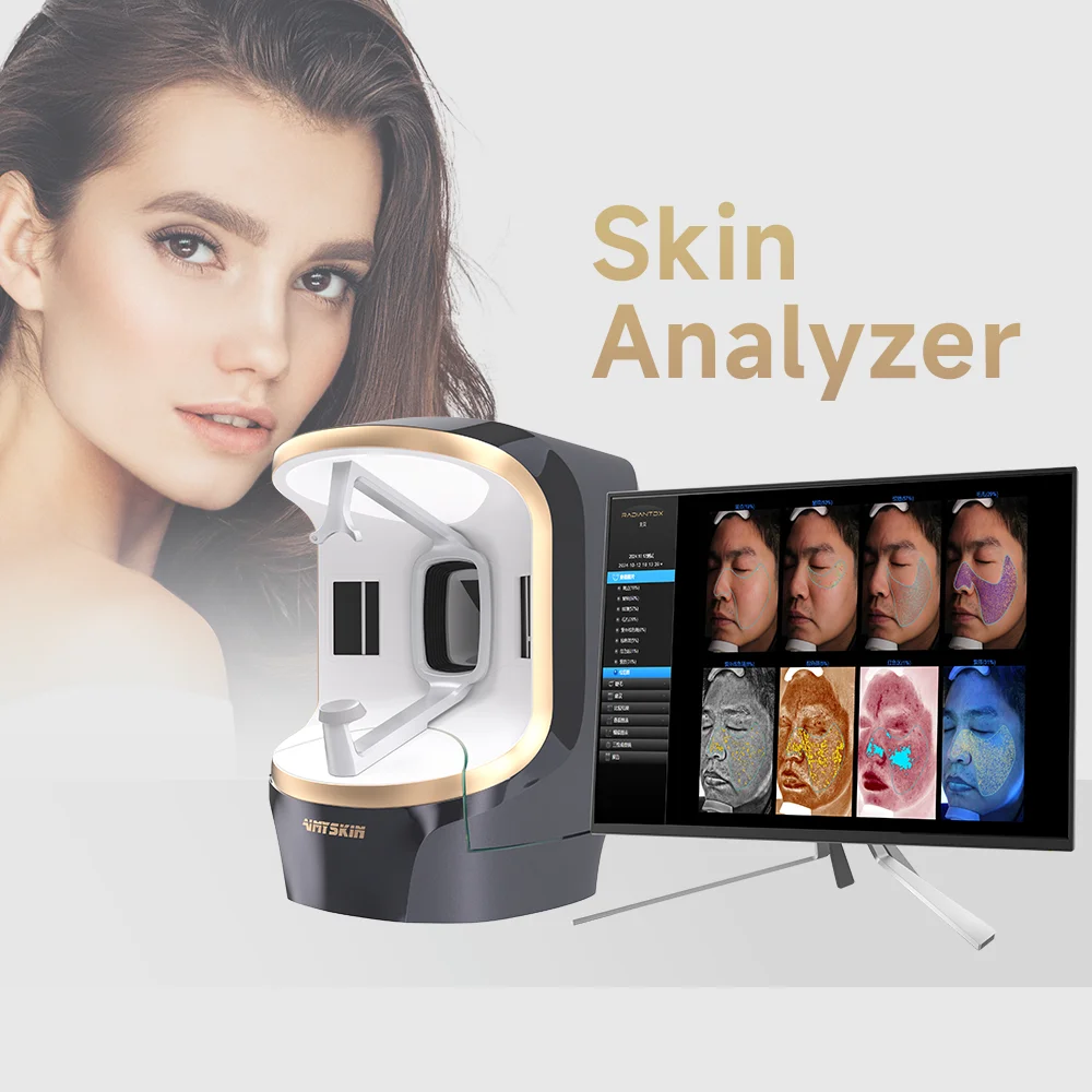 3D AI Dermatoscope Facial Skin Analyzer UV Light Smart Face Scanner for Spa Beauty Salon
