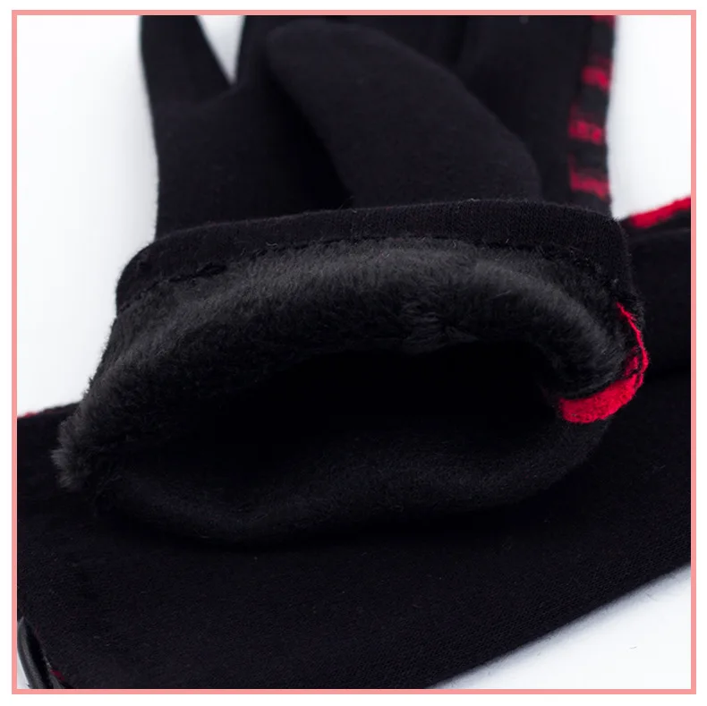 2022 New Women Fashion Houndstooth Pattern Woolen Gloves For Adults Winter Outdoor Warm Thicken Christmas Touchscreen Gloves