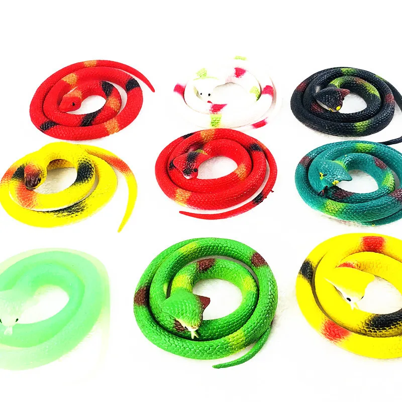 78 120CM Rain Forest Snakes Realistic Rubber Snakes Assorted Colorful Plastic Snakes for Boy and Girls Tricky Toys