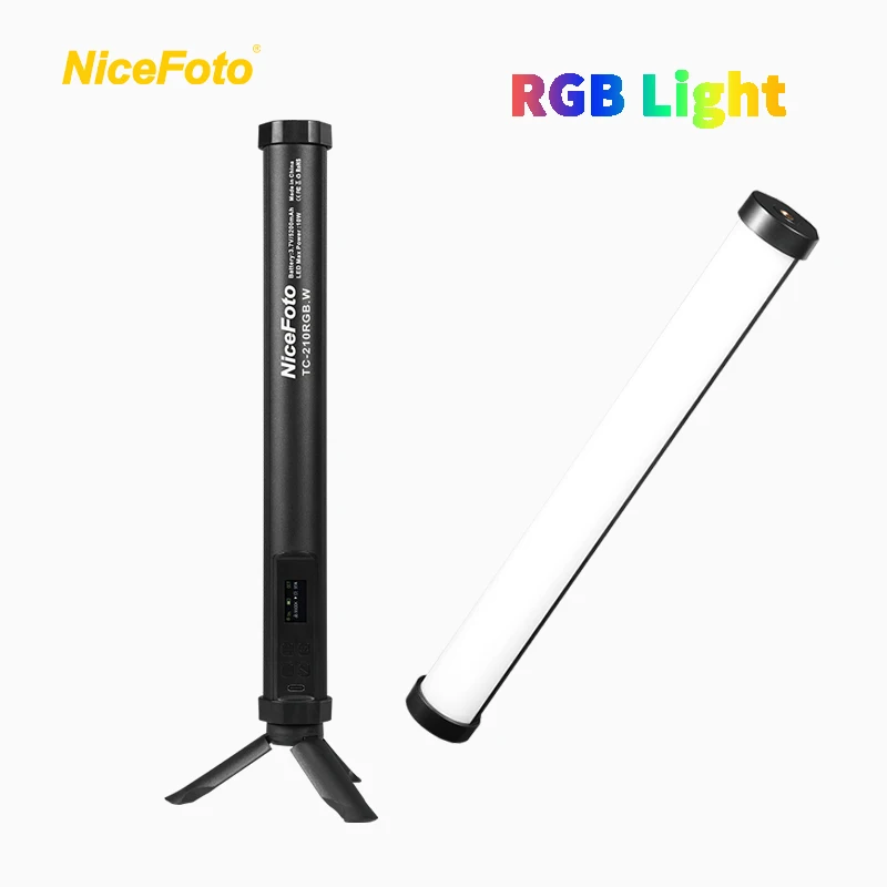 TC-210RGB.W Magnetic Nicefoto 10W LED Video Light RGB Magic Tube Stick Photo Light For Colorful Video and Shooting
