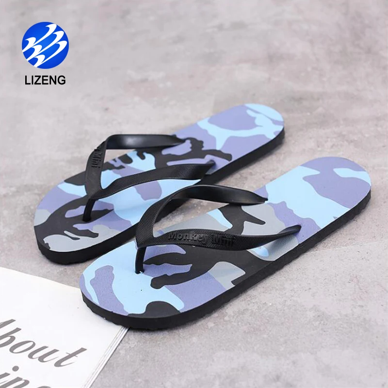 
Rubber Sole PVC Flat Feature Man Slippers With Graphic Printed 