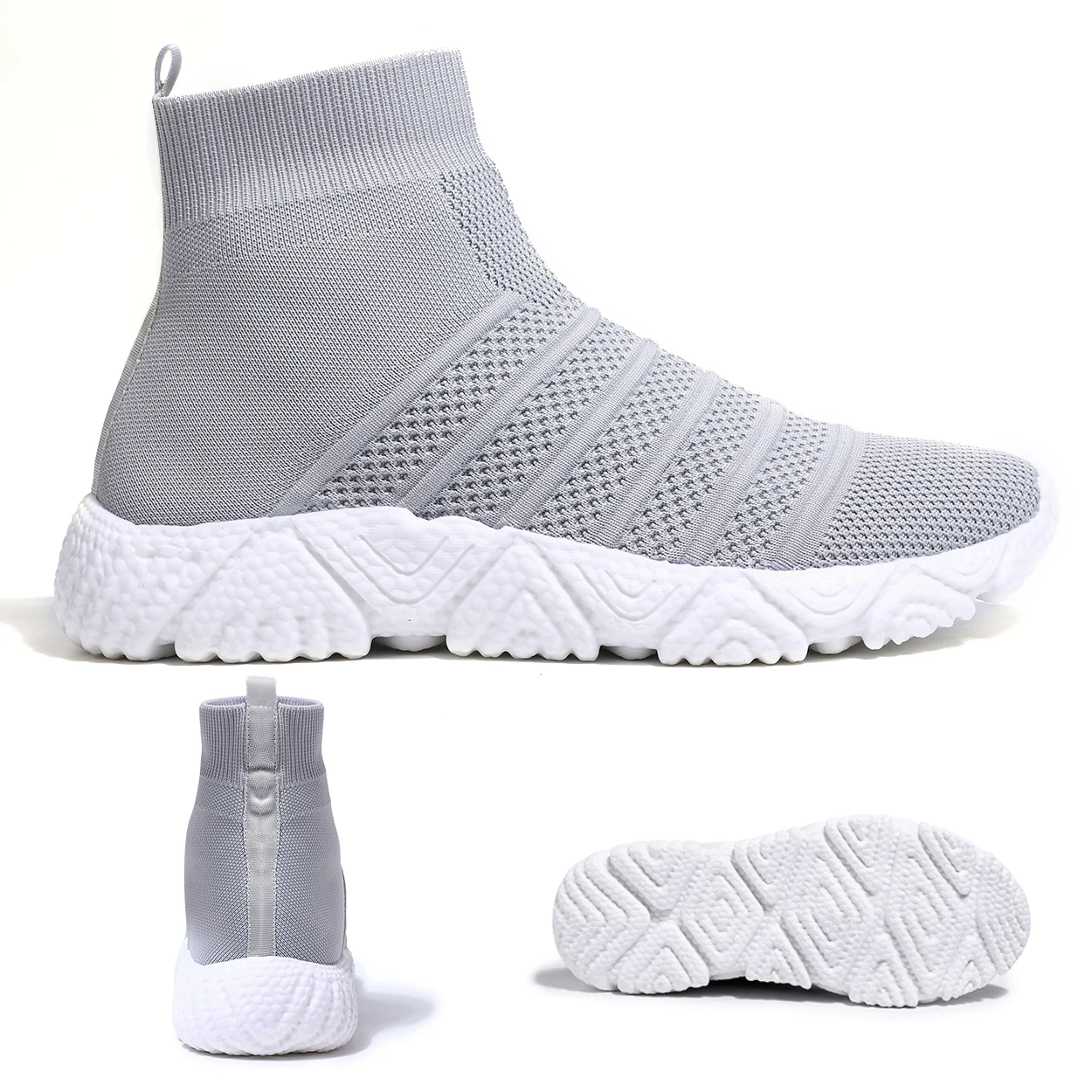 New Arrival men shoes arch support slip-on anti-slippery light wight women sneaker shoes outdoor sport casual sock shoes