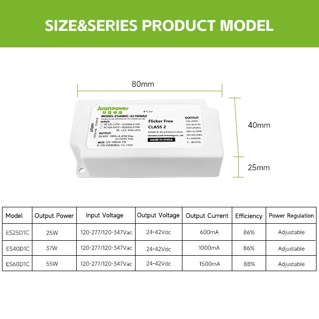 60W 600-1500mA Dim to Off Small size 0-10V Dimmer control LED drivers for NFC programming