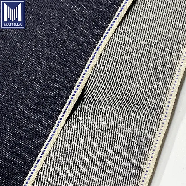 14oz raw selvedge fabric roll 100% cotton indigo for denim boot cut jeans japanese