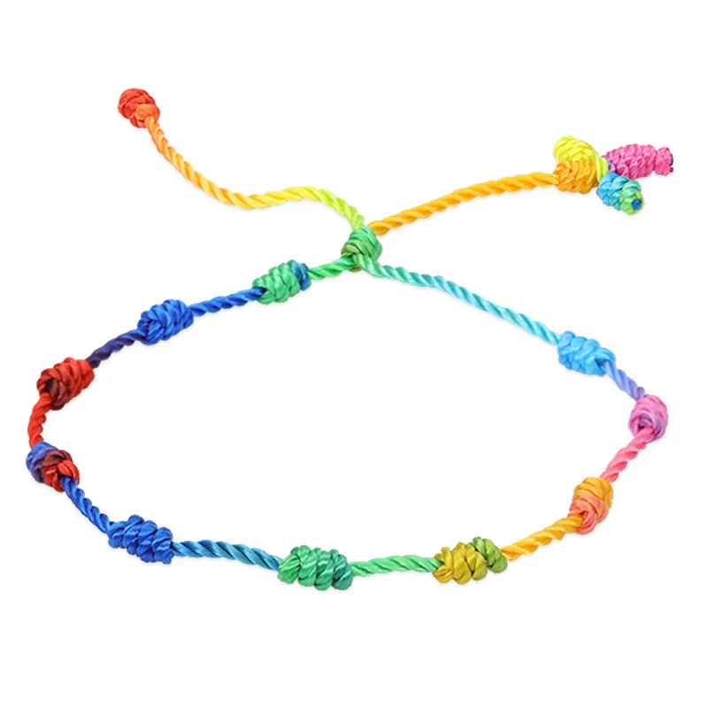 Customize Colorful Knot Adjustable Rope Braided Bracelets DIY Handmade Bracelet