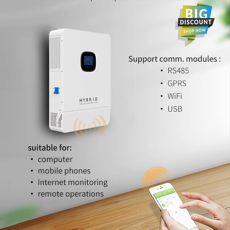 48v 8kw Solar Hybrid Off grid Inverters Three-phase Split-phase MPPT Pure Sine Wave WIFI/RS485 Nitrox invertor factory price