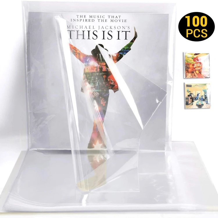 Acid Free 3 Mils Clear Album Covers Polypropylene Plastic Record Outer Sleeves For LP