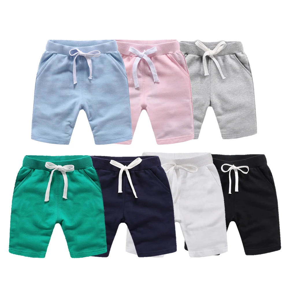 Оптовая продажа; Летняя детская одежда из 100% хлопка; Однотонные шорты-карго для маленьких мальчиков